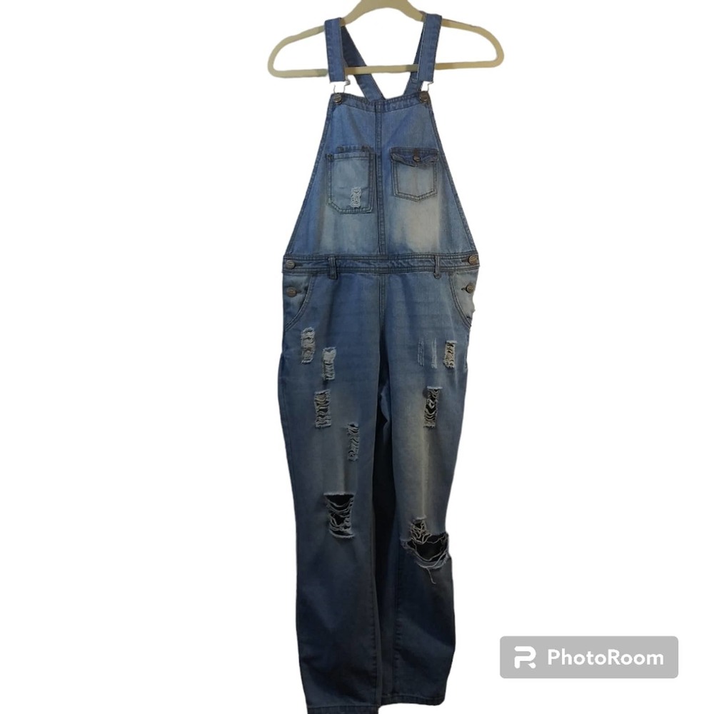 Ci Sono Denim Collection Bib Overalls Ripped Distressed Size Small